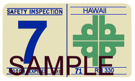 (image for) 1970-71 Hawaii inspection sticker